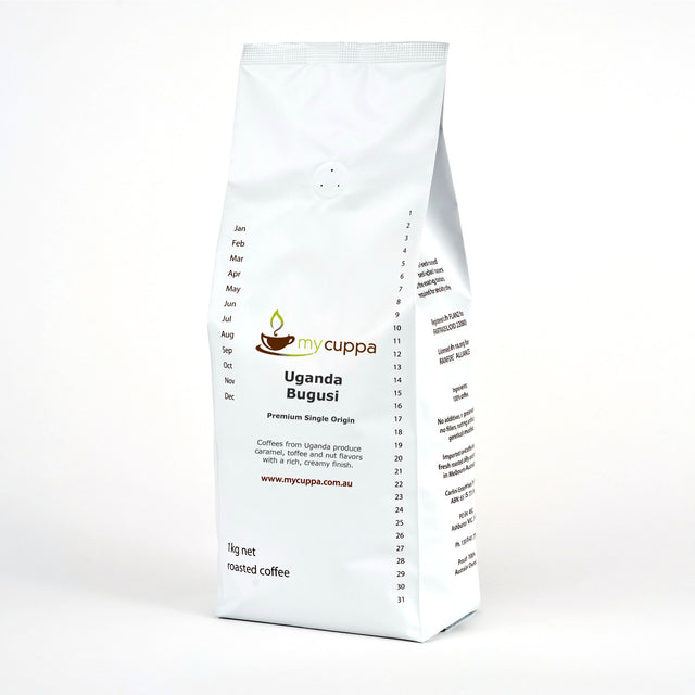 1kg pack of mycuppa Uganda single origin coffee