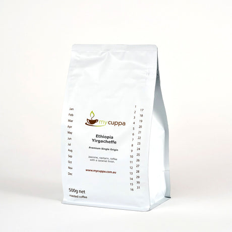 mycuppa 500g bag of premium quality Ethiopia Yirgacheffe fresh roasted single origin coffee
