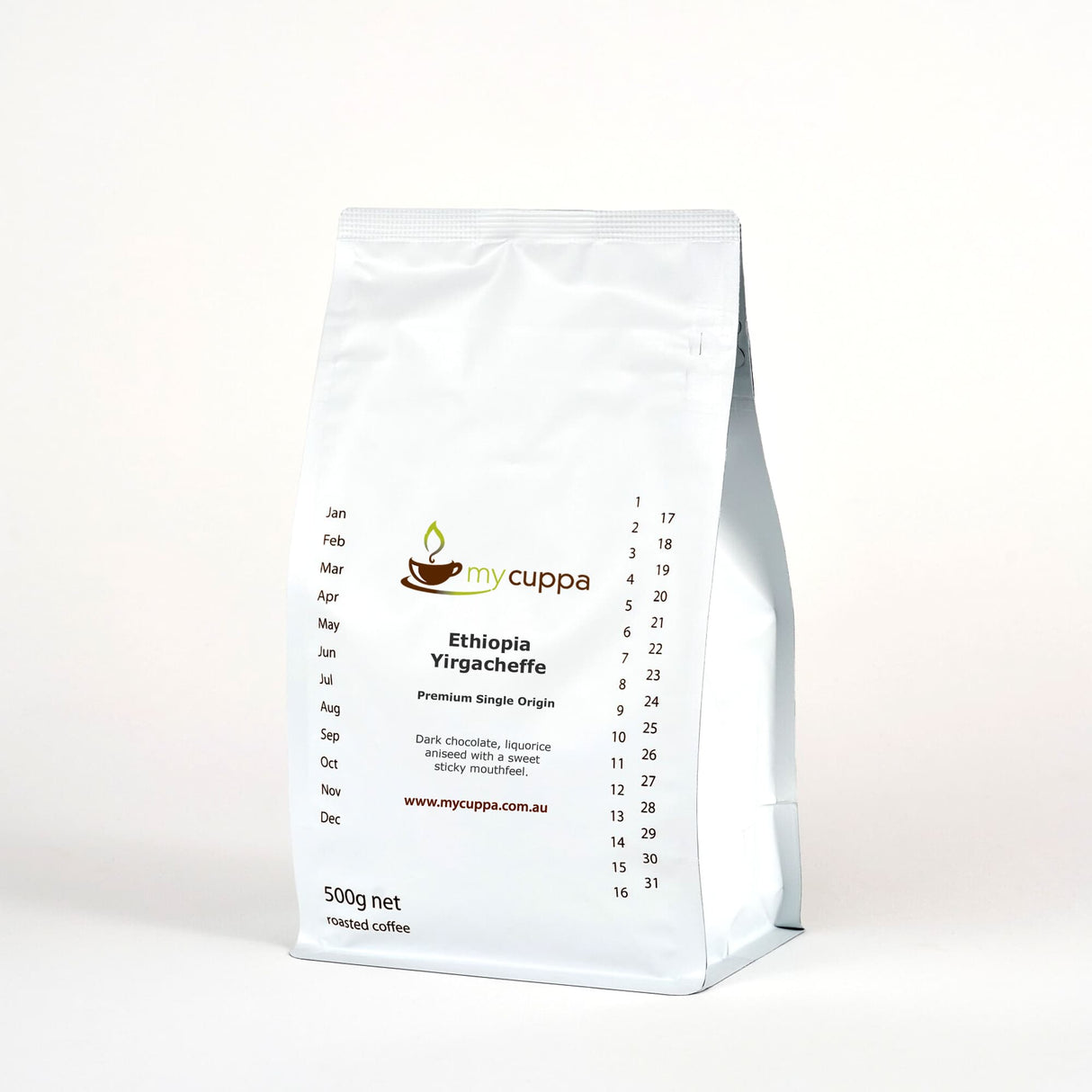 mycuppa 500g bag of premium quality Ethiopia Yirgacheffe fresh roasted single origin coffee