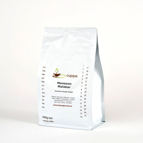 500g pack Monsoon Malabar single origin arabica coffee