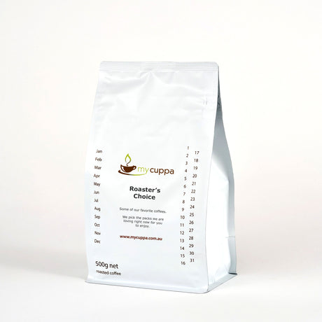 mycuppa 500g bag of Roasters Choice premium quality fresh roasted coffee